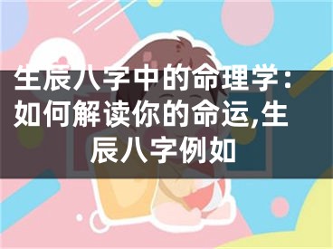 生辰八字中的命理学：如何解读你的命运,生辰八字例如