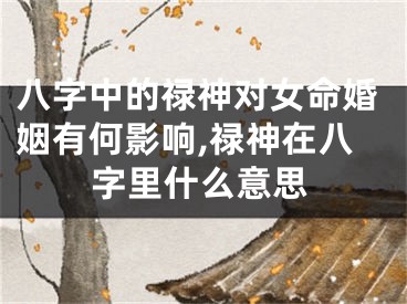 八字中的禄神对女命婚姻有何影响,禄神在八字里什么意思