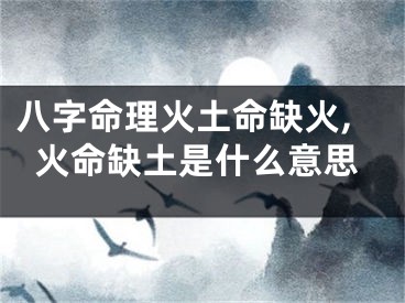 八字命理火土命缺火,火命缺土是什么意思