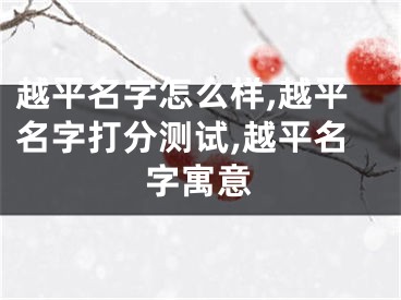 越平名字怎么样,越平名字打分测试,越平名字寓意