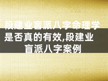 段建业盲派八字命理学是否真的有效,段建业盲派八字案例