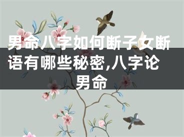 男命八字如何断子女断语有哪些秘密,八字论男命