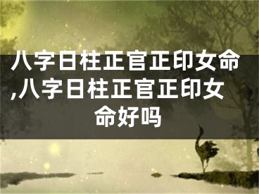 八字日柱正官正印女命,八字日柱正官正印女命好吗
