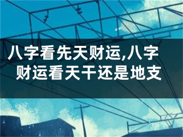八字看先天财运,八字财运看天干还是地支