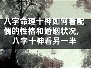 八字命理十神如何看配偶的性格和婚姻状况,八字十神看另一半