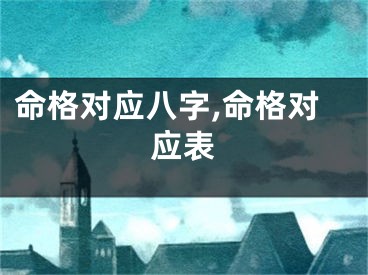 命格对应八字,命格对应表