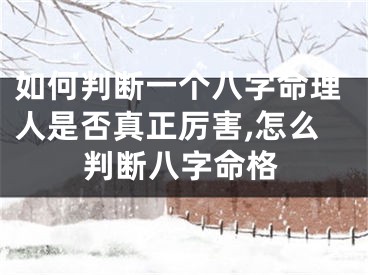 如何判断一个八字命理人是否真正厉害,怎么判断八字命格