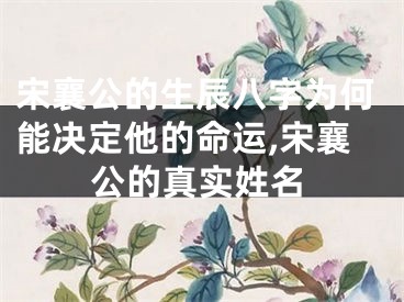 宋襄公的生辰八字为何能决定他的命运,宋襄公的真实姓名