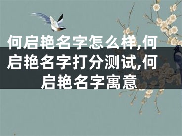 何启艳名字怎么样,何启艳名字打分测试,何启艳名字寓意
