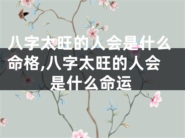 八字太旺的人会是什么命格,八字太旺的人会是什么命运