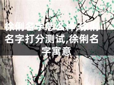 徐俐名字怎么样,徐俐名字打分测试,徐俐名字寓意