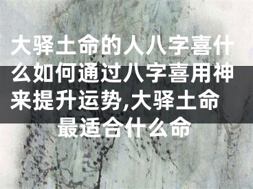 大驿土命的人八字喜什么如何通过八字喜用神来提升运势,大驿土命最适合什么命