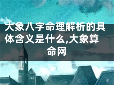 大象八字命理解析的具体含义是什么,大象算命网