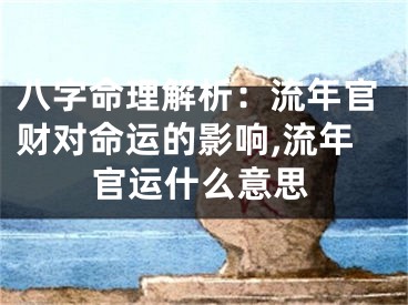 八字命理解析：流年官财对命运的影响,流年官运什么意思