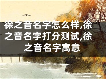 徐之音名字怎么样,徐之音名字打分测试,徐之音名字寓意