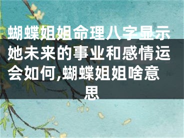 蝴蝶姐姐命理八字显示她未来的事业和感情运会如何,蝴蝶姐姐啥意思
