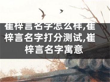 崔梓言名字怎么样,崔梓言名字打分测试,崔梓言名字寓意