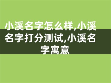 小溪名字怎么样,小溪名字打分测试,小溪名字寓意