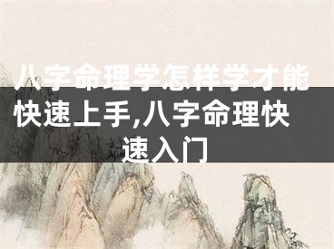八字命理学怎样学才能快速上手,八字命理快速入门