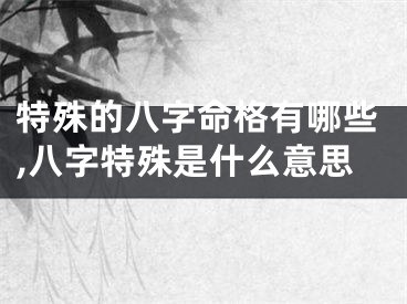 特殊的八字命格有哪些,八字特殊是什么意思