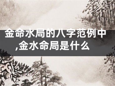 金命水局的八字范例中,金水命局是什么