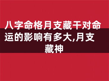 八字命格月支藏干对命运的影响有多大,月支藏神