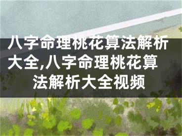 八字命理桃花算法解析大全,八字命理桃花算法解析大全视频