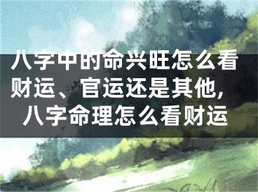 八字中的命兴旺怎么看财运、官运还是其他,八字命理怎么看财运