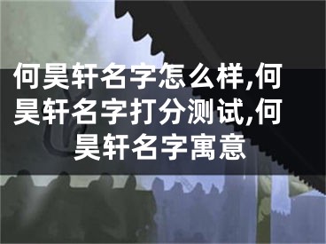 何昊轩名字怎么样,何昊轩名字打分测试,何昊轩名字寓意