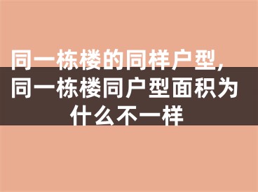 同一栋楼的同样户型,同一栋楼同户型面积为什么不一样