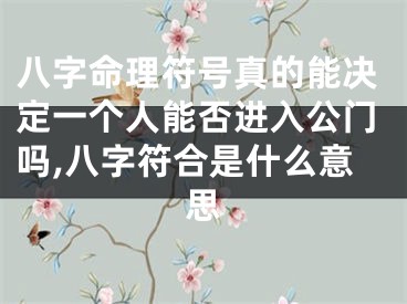 八字命理符号真的能决定一个人能否进入公门吗,八字符合是什么意思