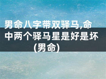 男命八字带双驿马,命中两个驿马星是好是坏(男命)