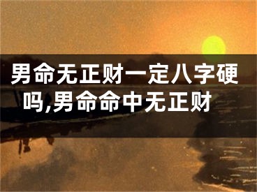 男命无正财一定八字硬吗,男命命中无正财