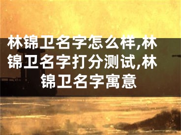 林锦卫名字怎么样,林锦卫名字打分测试,林锦卫名字寓意
