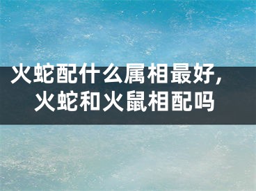 火蛇配什么属相最好,火蛇和火鼠相配吗