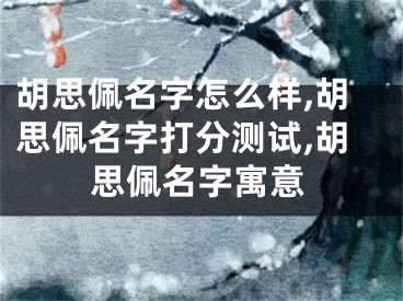 胡思佩名字怎么样,胡思佩名字打分测试,胡思佩名字寓意
