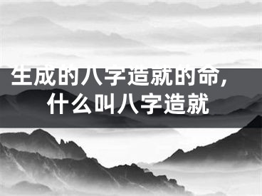 生成的八字造就的命,什么叫八字造就