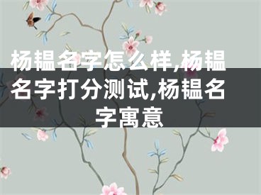 杨韫名字怎么样,杨韫名字打分测试,杨韫名字寓意
