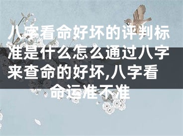 八字看命好坏的评判标准是什么怎么通过八字来查命的好坏,八字看命运准不准