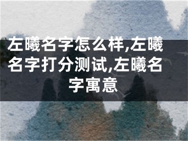 左曦名字怎么样,左曦名字打分测试,左曦名字寓意