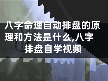 八字命理自动排盘的原理和方法是什么,八字排盘自学视频
