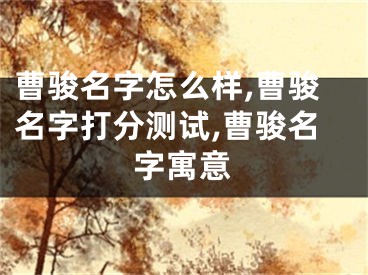 曹骏名字怎么样,曹骏名字打分测试,曹骏名字寓意