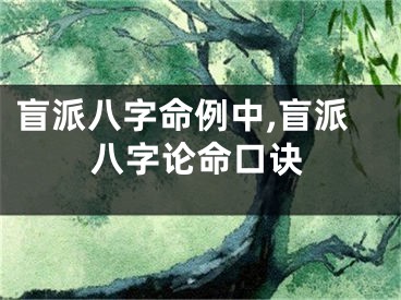 盲派八字命例中,盲派八字论命口诀