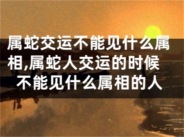 属蛇交运不能见什么属相,属蛇人交运的时候不能见什么属相的人