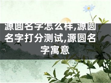 源圆名字怎么样,源圆名字打分测试,源圆名字寓意