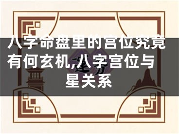八字命盘里的宫位究竟有何玄机,八字宫位与星关系