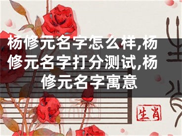 杨修元名字怎么样,杨修元名字打分测试,杨修元名字寓意