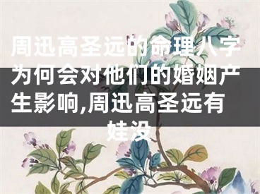 周迅高圣远的命理八字为何会对他们的婚姻产生影响,周迅高圣远有娃没