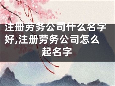 注册劳务公司什么名字好,注册劳务公司怎么起名字