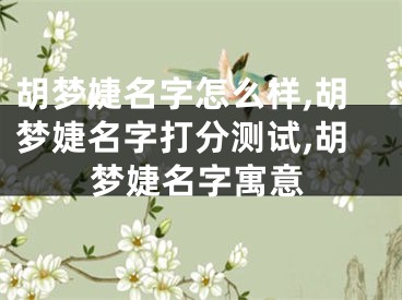 胡梦婕名字怎么样,胡梦婕名字打分测试,胡梦婕名字寓意